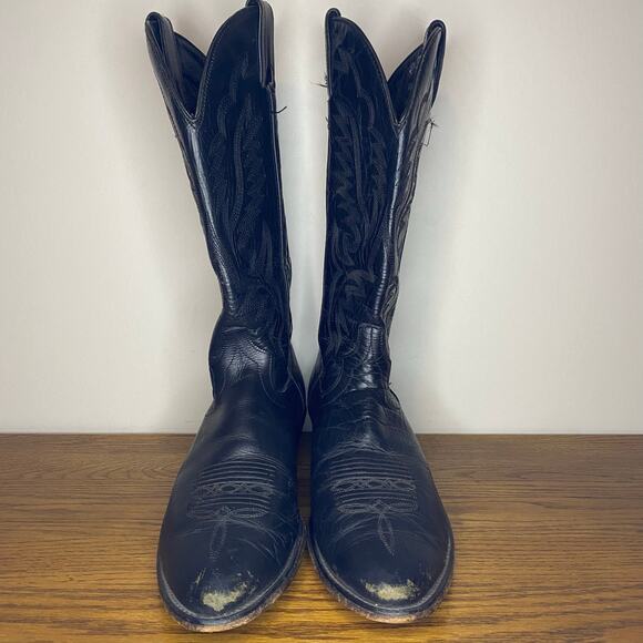 Laredo Men’s Paris Black Leather Cowboy Western Boots 4240 Size 9.5D - Picture 2 of 7